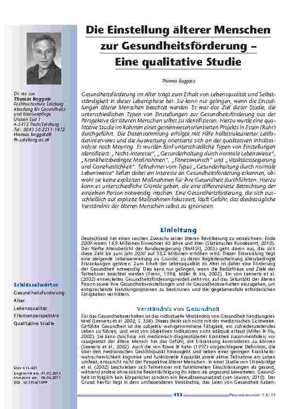 [doc_201162] Die Einstellung älterer Menschen zur Gesundheitsförderung – Eine qualitative Studie