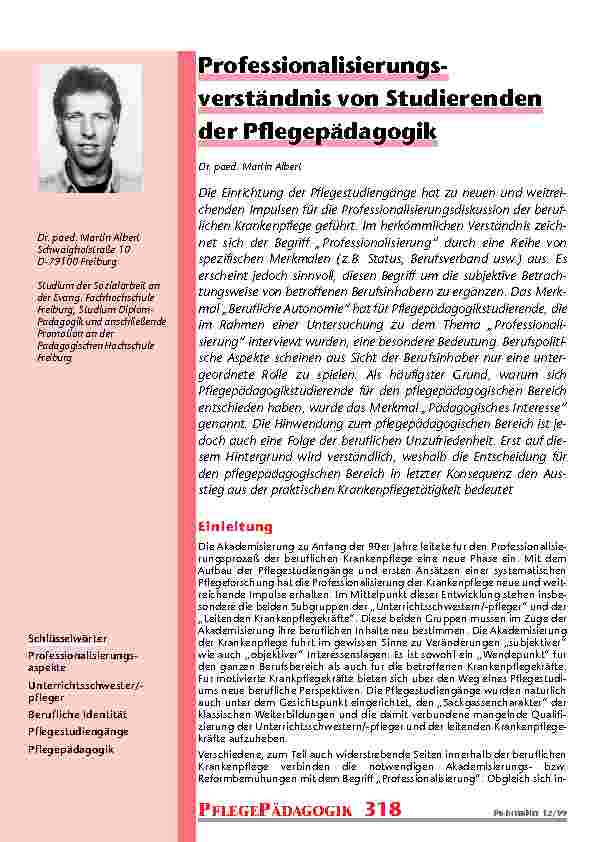 Professionalisierungs-verständnis von Studierenden der Pflegepädagogik