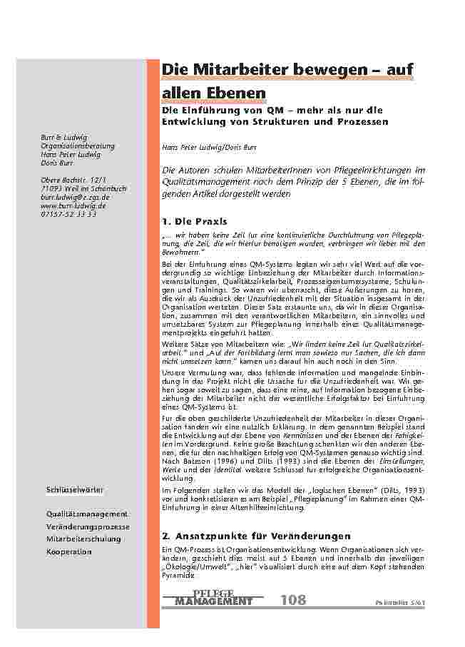 [doc_200916] Die Mitarbeiter bewegen –auf allen Ebenen