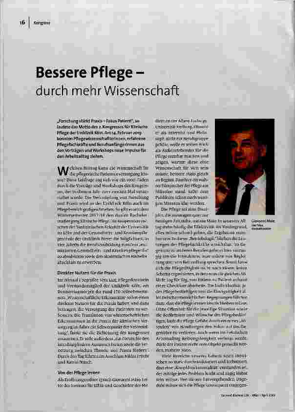 [doc_188453] Bessere Pflege - durch mehr Wissenschaft