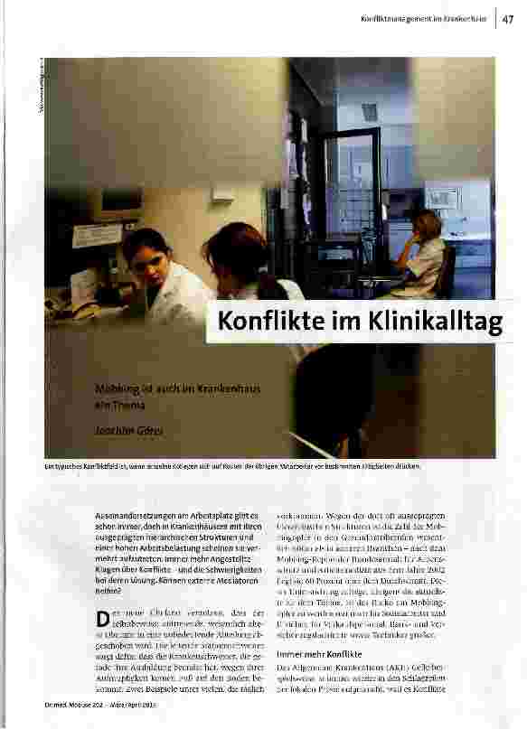Konflikte im Klinikalltag