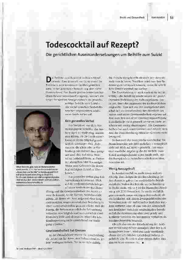Todescocktail auf Rezept?
