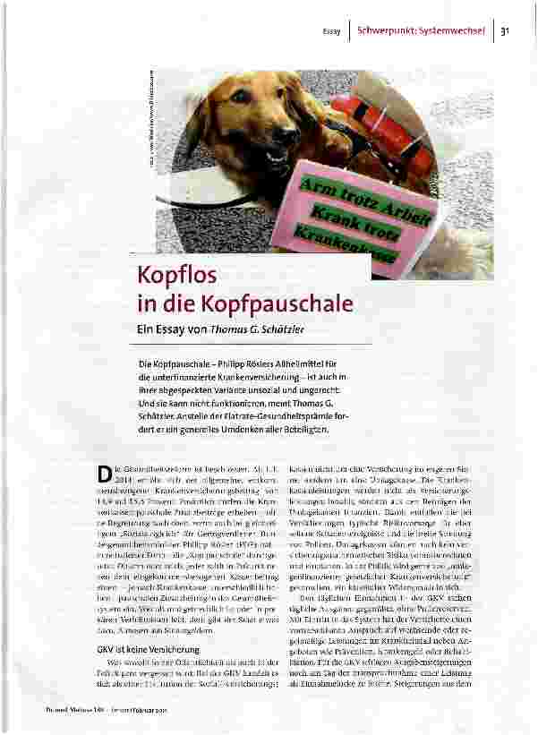 Kopflos in die Kopfpauschale