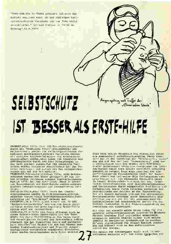 Selbstschutz ist besser als Erste-Hilfe