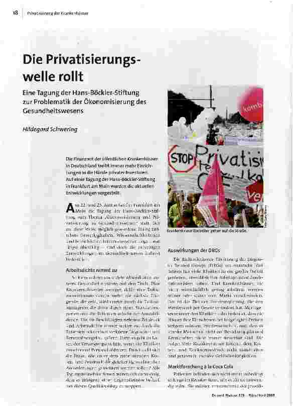 Die Privatisierungswelle rollt