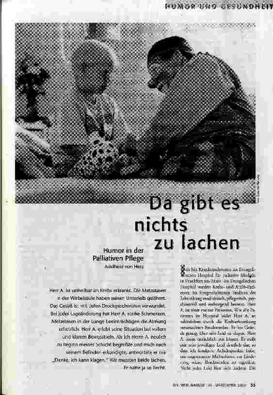 [doc_62387] Da gibt es nichts zu lachen Humor in der Palliativen Pflege