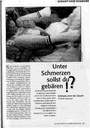 Unter Schmerzen sollst du gebären!? Schmerz unter der Geburt