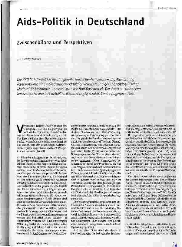 [doc_37121] Aids-Politik in Deutschland Zwischenbilanz und Perspektiven