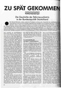 Zu spät gekommen Die Geschichte der Reformpsychiatrie in der BRD