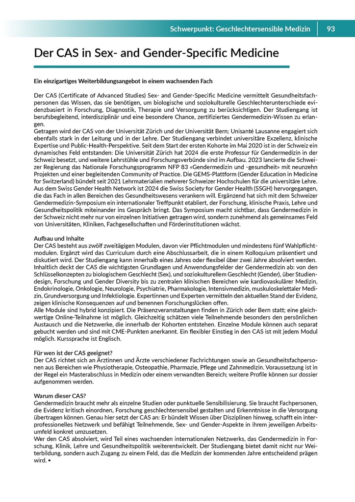 [doc_772523] Der CAS in Sex- and Gender-Specific Medicine – Zeitschrift für alle Gesundheitsberufe