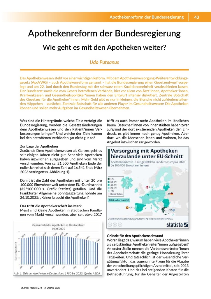 [doc_772510] Apothekenreform der Bundesregierung. Wie geht es mit den Apotheken weiter? – Zeitschrift für alle Gesundheitsberufe