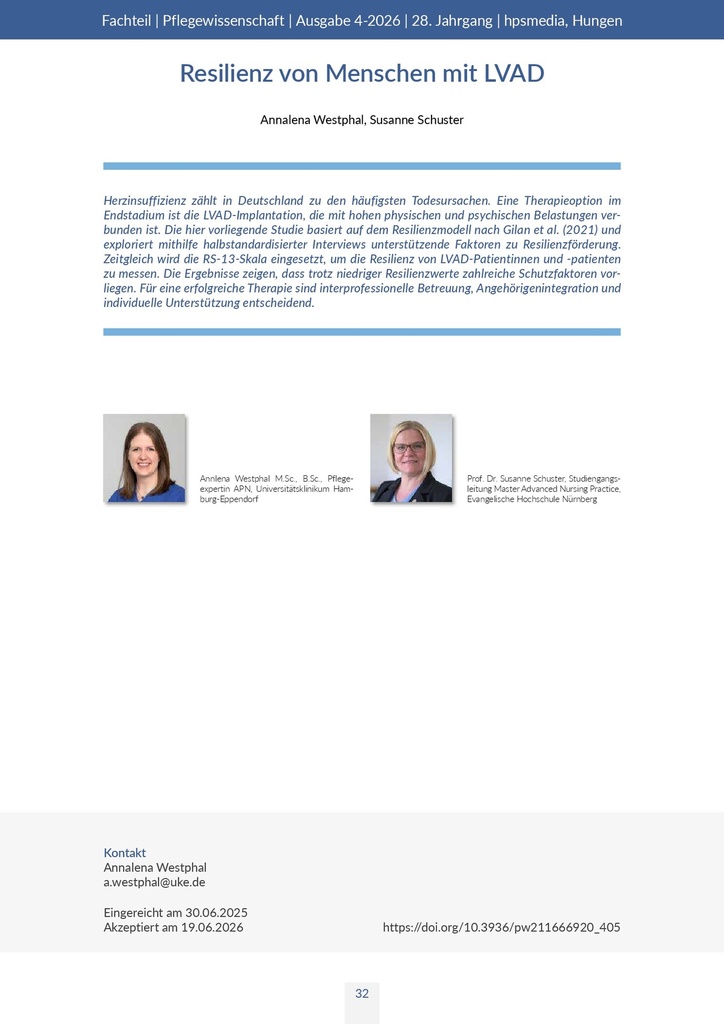 Resilienz von Menschen mit LVAD