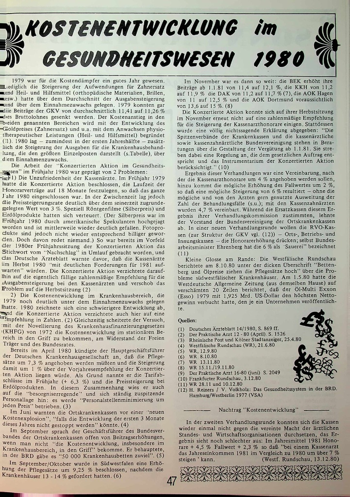 Kostenentwicklung im Gesundheitswesen 1990 – Zeitschrift für alle Gesundheitsberufe