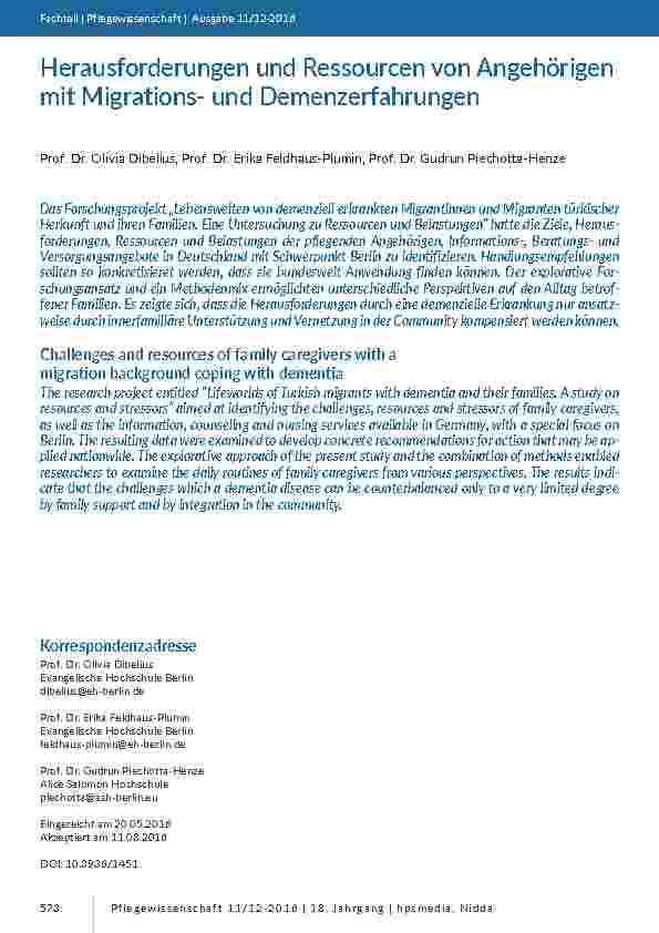 [doc_201554] Herausforderungen und Ressourcen von Angehörigen mit Migrationsund Demenzerfahrungen